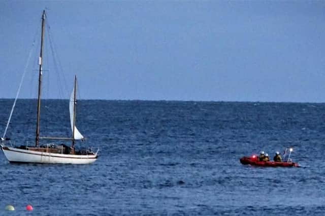 Lifeboat crews were called to a grounded yacht near Selsey on Wednesday