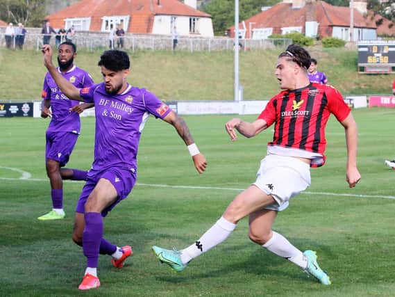 Tony Russell was less than impressed with Lewes' defending in their 3-1 home defeat to Hornchurch in the Isthmian Premier on Saturday, but said the majority of his players played well. Pictures by Angela Brinkhurst