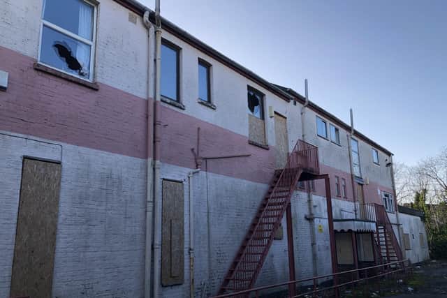 Dilapidated building to be demolished and replaced with new flats. Photo from Sturton Place Ltd. SUS-210110-162412001