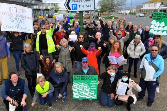 East Wittering residents protesting, in May, against the scale of development proposed in the area. Photo: Steve Robards SR2105221
