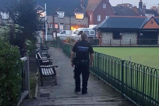 Sussex Police on patrol in Eastbourne as part of Operation Blitz. Picture from Sussex Police SUS-210410-161543001