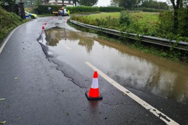A short section of the A285 at Duncton, just south of the Seaford College entrance, has been closed since Saturday afternoon. Photo: PC Pete May (@sussexroadscop)