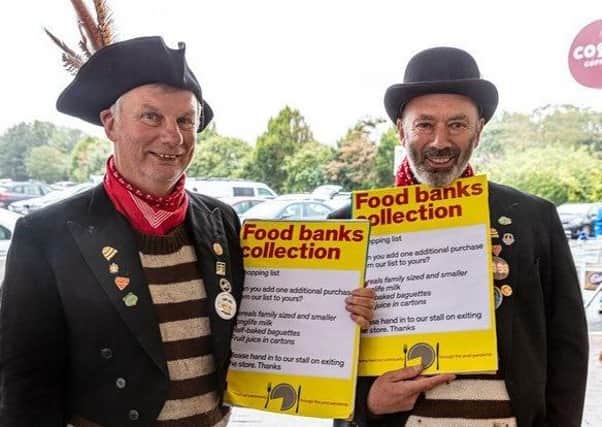 South Street bonfire society food bank collecting before the rain started Credit Nigel French and Melanie Hobson