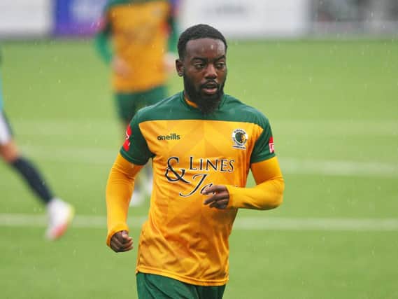Eddie Dsane netted what proved to be Horsham's winner in their FA Cup replay at Eastbourne Borough. Picture by Derek Martin Photography and Art