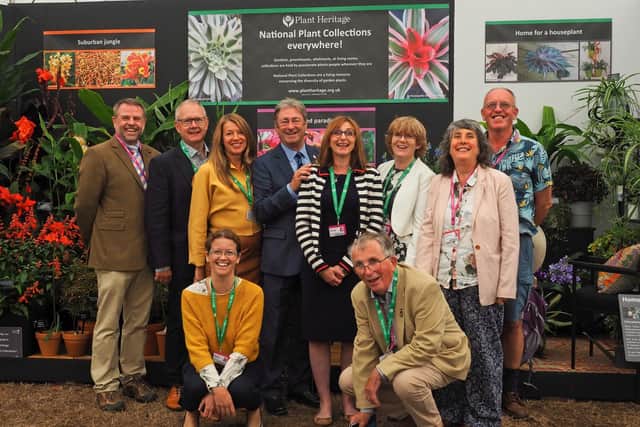 The teams from Euphorbia Design and Plant Heritage, including television's Alan Titchmarsh