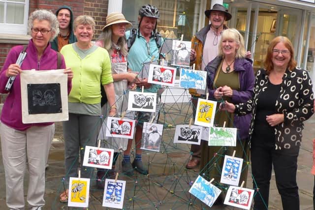Local artists designed postcards for people to write messages to local MPs and councillors