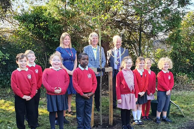 Pupils at Rumboldswhyke Primary School were joined by the city's mayor and the Lord-Lieutenant of West Sussex