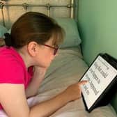 Jessica Hardy, 11, from Shoreham enjoys reading, thanks to the RNIB Bookshare scheme