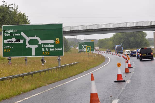 A27 and A22 road signs (Photo by Jon Rigby) SUS-210713-220821008