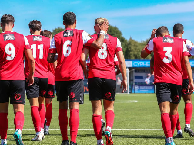 Action and goal celebrations from Eastbourne Borough's 3-1 win at Oxford City in the National League South | Pictures: Lydia and Nick Redman