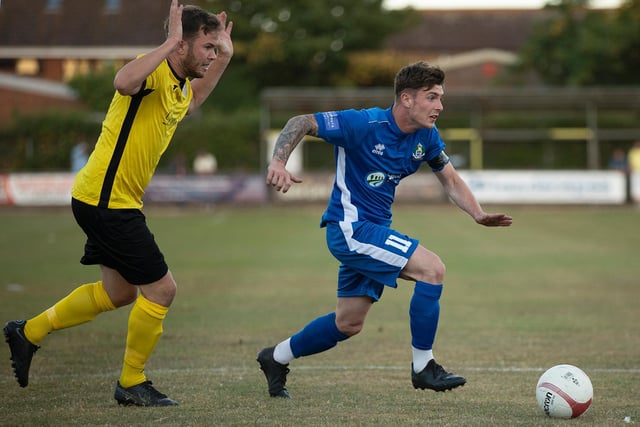 Action from a fiery Peter Bentley Cup tie at Selsey, won 3-2 by Wick | Picture: Chris Hatton