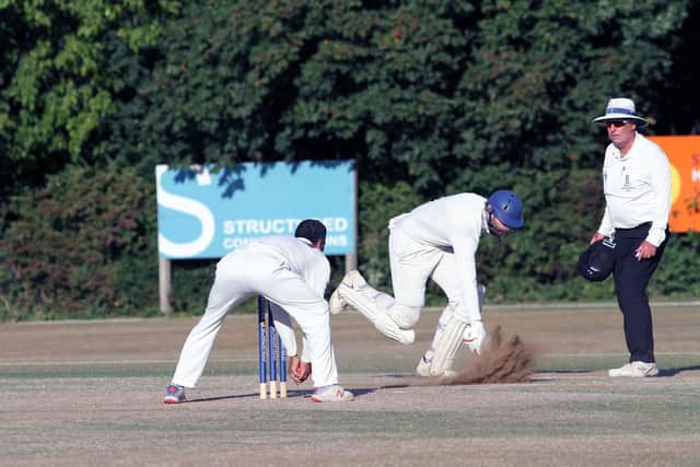 Action from the Horsham CC-Roffey CC clash | Picture: Clare Turnbull