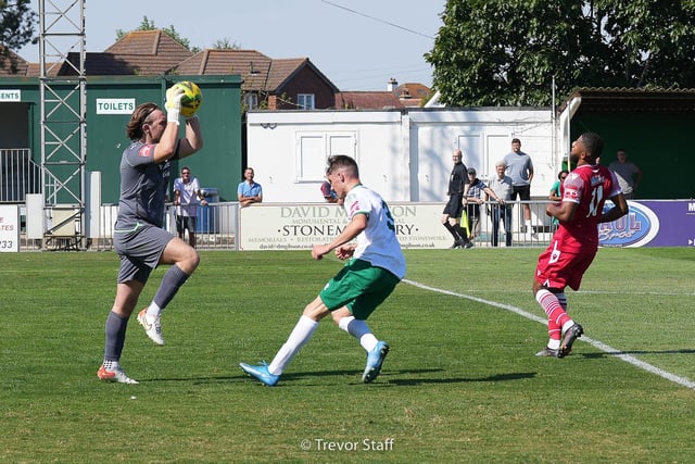 Goal celebrations and action from the Rocks' 1-0 Isthmian premier win over Hornchurch at Nyewood Lane | Pictures: Lyn Phillips and Trevor Staff