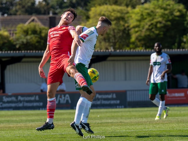 Goal celebrations and action from the Rocks' 1-0 Isthmian premier win over Hornchurch at Nyewood Lane | Pictures: Lyn Phillips and Trevor Staff