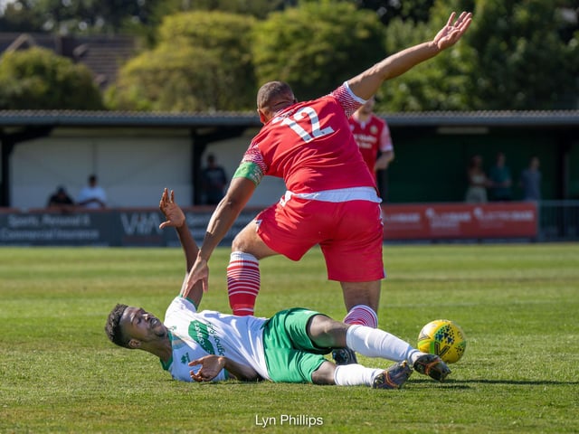 Goal celebrations and action from the Rocks' 1-0 Isthmian premier win over Hornchurch at Nyewood Lane | Pictures: Lyn Phillips and Trevor Staff