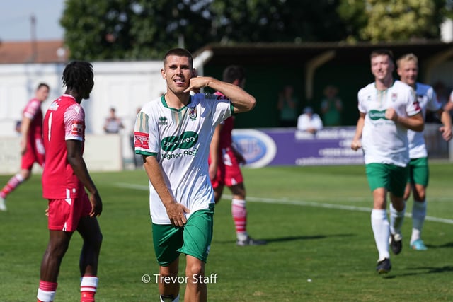 Goal celebrations and action from the Rocks' 1-0 Isthmian premier win over Hornchurch at Nyewood Lane | Pictures: Lyn Phillips and Trevor Staff