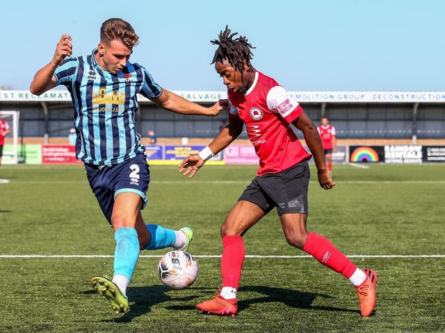 Action and goals from Eastbourne Borough's 4-3 home defeat to Bath City in National South at Priory Lane | Pictures: Nick and Lydia Redman