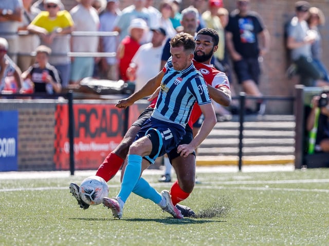 Action and goals from Eastbourne Borough's 4-3 home defeat to Bath City in National South at Priory Lane | Pictures: Nick and Lydia Redman