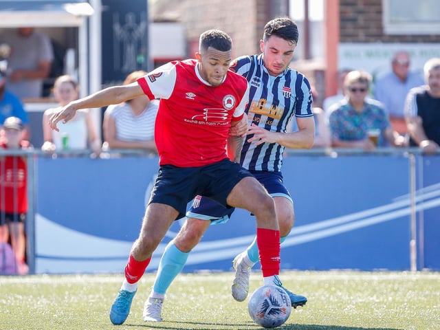 Action and goals from Eastbourne Borough's 4-3 home defeat to Bath City in National South at Priory Lane | Pictures: Nick and Lydia Redman