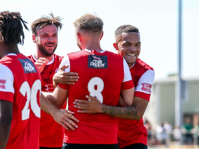Action and goals from Eastbourne Borough's 4-3 home defeat to Bath City in National South at Priory Lane | Pictures: Nick and Lydia Redman