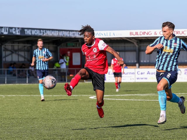 Action and goals from Eastbourne Borough's 4-3 home defeat to Bath City in National South at Priory Lane | Pictures: Nick and Lydia Redman