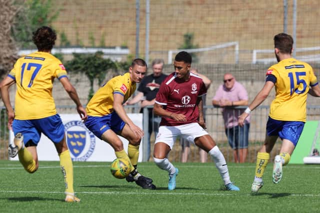 Kai Brown was on target for Hastings United | Picture: Scott White