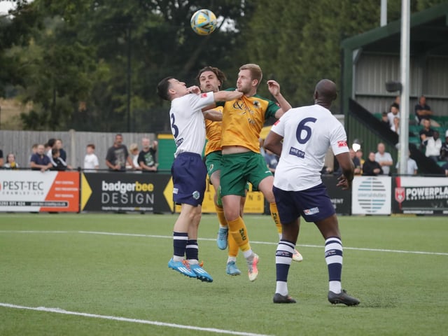 Action and celebrations from Horsham's 5-0 win at home to Corinthian-Casuals in the Isthmian premier division | Pictures: John Lines