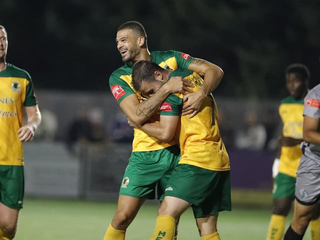 Action and celebrations from Horsham's 5-0 win at home to Corinthian-Casuals in the Isthmian premier division | Pictures: John Lines