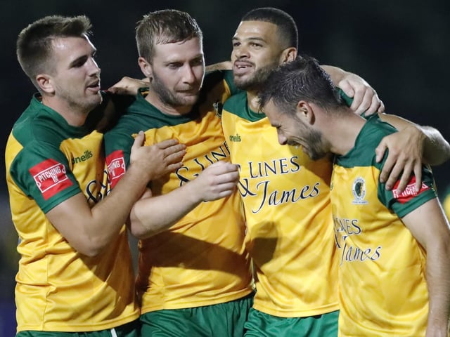 Action and celebrations from Horsham's 5-0 win at home to Corinthian-Casuals in the Isthmian premier division | Pictures: John Lines
