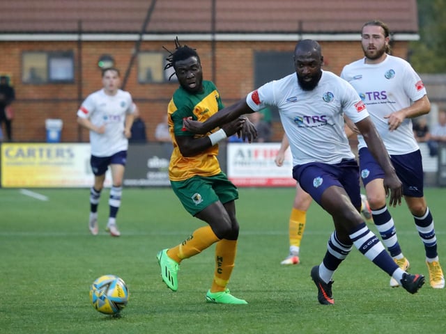 Action and celebrations from Horsham's 5-0 win at home to Corinthian-Casuals in the Isthmian premier division | Pictures: John Lines