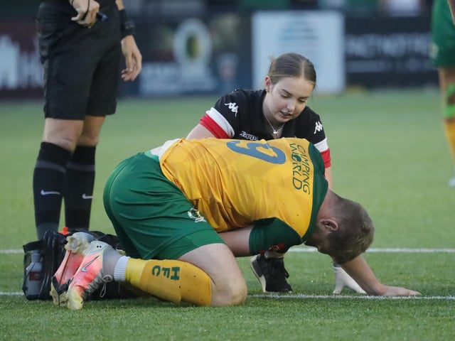 Action and celebrations from Horsham's 5-0 win at home to Corinthian-Casuals in the Isthmian premier division | Pictures: John Lines