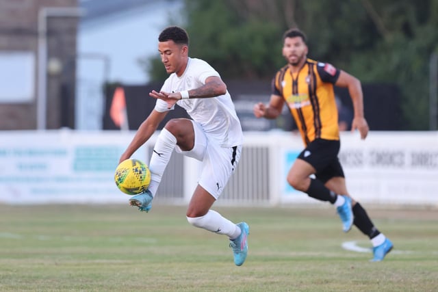Kai Brown in action for Hastings at Folkestone | Picture: Scott White