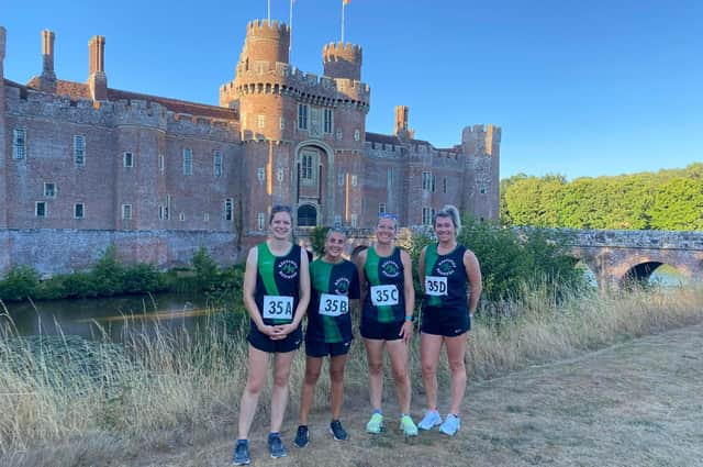 Some of the Hastings Runners team at Herstmonceux Castle
