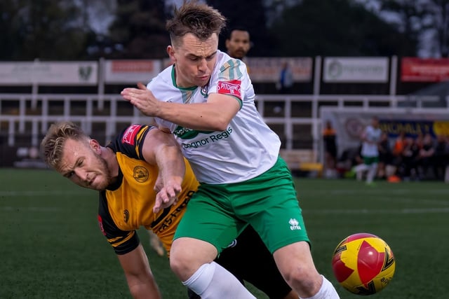 Action from the Rocks' 2-2 draw with Cray Wanderers in the Isthmian premier | Pictures: Lyn Phillips and Trevor Staff
