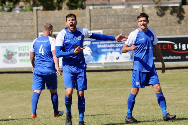Action from Shoreham's 1-1 draw with Arundel at Middle Road | Picture: Stephen Goodger