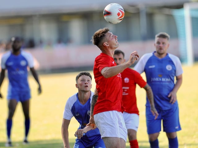 Action from Shoreham's 1-1 draw with Arundel at Middle Road | Picture: Stephen Goodger