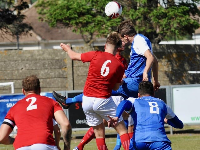 Action from Shoreham's 1-1 draw with Arundel at Middle Road | Picture: Stephen Goodger
