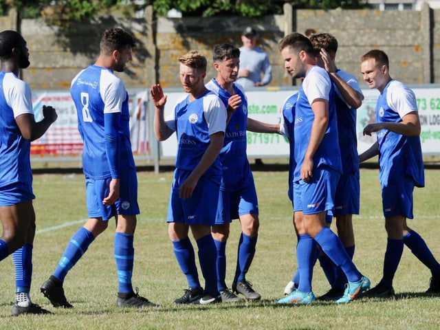 Action from Shoreham's 1-1 draw with Arundel at Middle Road | Picture: Stephen Goodger