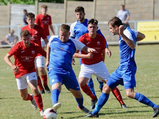 Action from Shoreham's 1-1 draw with Arundel at Middle Road | Picture: Stephen Goodger