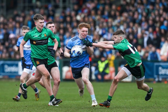 Holy Trinity’s Jack Martin in action with St Mary's Niall O’Donnell. Picture: Matt Mackey / Press Eye.