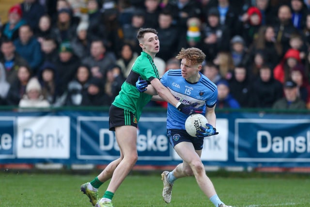 Holy Trinity’s Conal Devlin and St Mary's Niall O’Donnell. Picture: Matt Mackey / Press Eye.