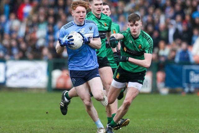 Holy Trinity’s Jack Martin in action with St Mary's Niall O’Donnelll. Picture: Matt Mackey / Press Eye.