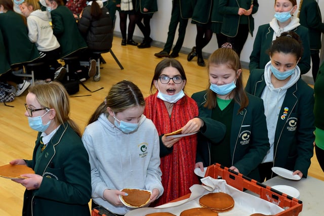 St Cecilia’s College Year 8 and 9 pancake breakfast at the school on Tuesday morning last proved popular with pupils. DER2209GS – 019