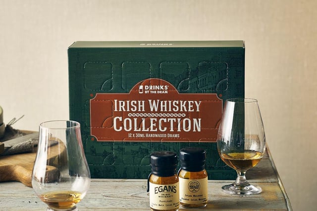 Not a cocktail recipe, but instead an Irish Whiskey Collection. Drinks by the Dram, includes a dozen whiskey drams to try. Add a little water to open up the aromas and layers – it’s proof Irish whiskey brings just as much to the table as Scotch and bourbon.