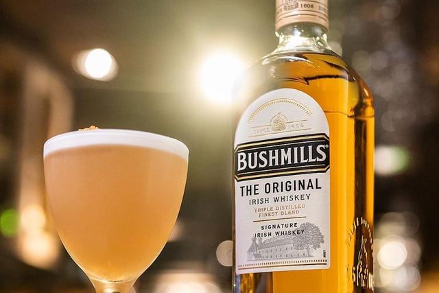 Bushmills is the oldest licensed whiskey distillery in the world. This is their spin on a whiskey sour – it’s perfect for mixing or drinking neat.

Ingredients: 50ml Bushmills Original Irish Whiskey (£21, 70cl, Waitrose), 20ml honey syrup, 20ml lemon juice, egg white, 3 dashes Angostura bitters, honeycomb to garnish.

Method: Add the egg white to a cocktail shaker and dry shake on its own. Then add the rest of the ingredients, ice and shake again. Pour into glass, add the dashes of angostura bitters on the frothy egg white and garnish with honeycomb.