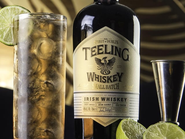 The Teeling brothers are part of the new generation of distillers who’ve led the push into innovative whiskeys. This flagship Whiskey is aged in ex-bourbon barrels and finished in ex-central American rum casks for a period of around 12 months. With a deliciously fruity profile, vanilla, sweet spice and lingering woody undertones, top with ginger to savour those lively, spicy notes.
Method: Pour 50ml Teeling Small Batch Whiskey (£34.95, 70cl, Master of Malt) into a highball glass half filled with ice. Top with ginger ale and garnish with a slice of lime.