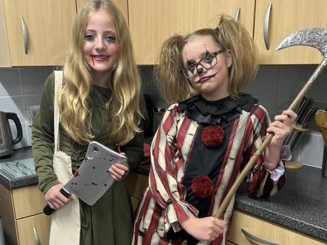 Submitted by Alice Read who said: "Sophie and Abigail have been trick or treating together since reception and are now in year 6! Many happy years of spookiness together."