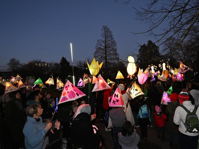 'Spring Forward' also featured a community lantern lit parade with salsa band.