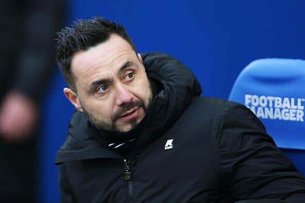 Brighton and Hove Albion head coach Roberto De Zerbi received a red card after the Fulham loss