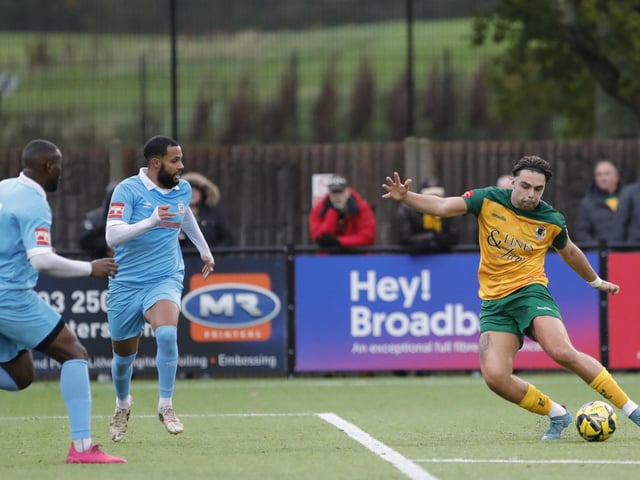 Match action from Horsham's 3-2 win over Potters Bar Town on Saturday